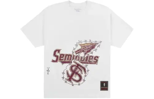Travis Scott X Mitchell & Ness Florida State Seminoles Hand Drawn T Shirt
