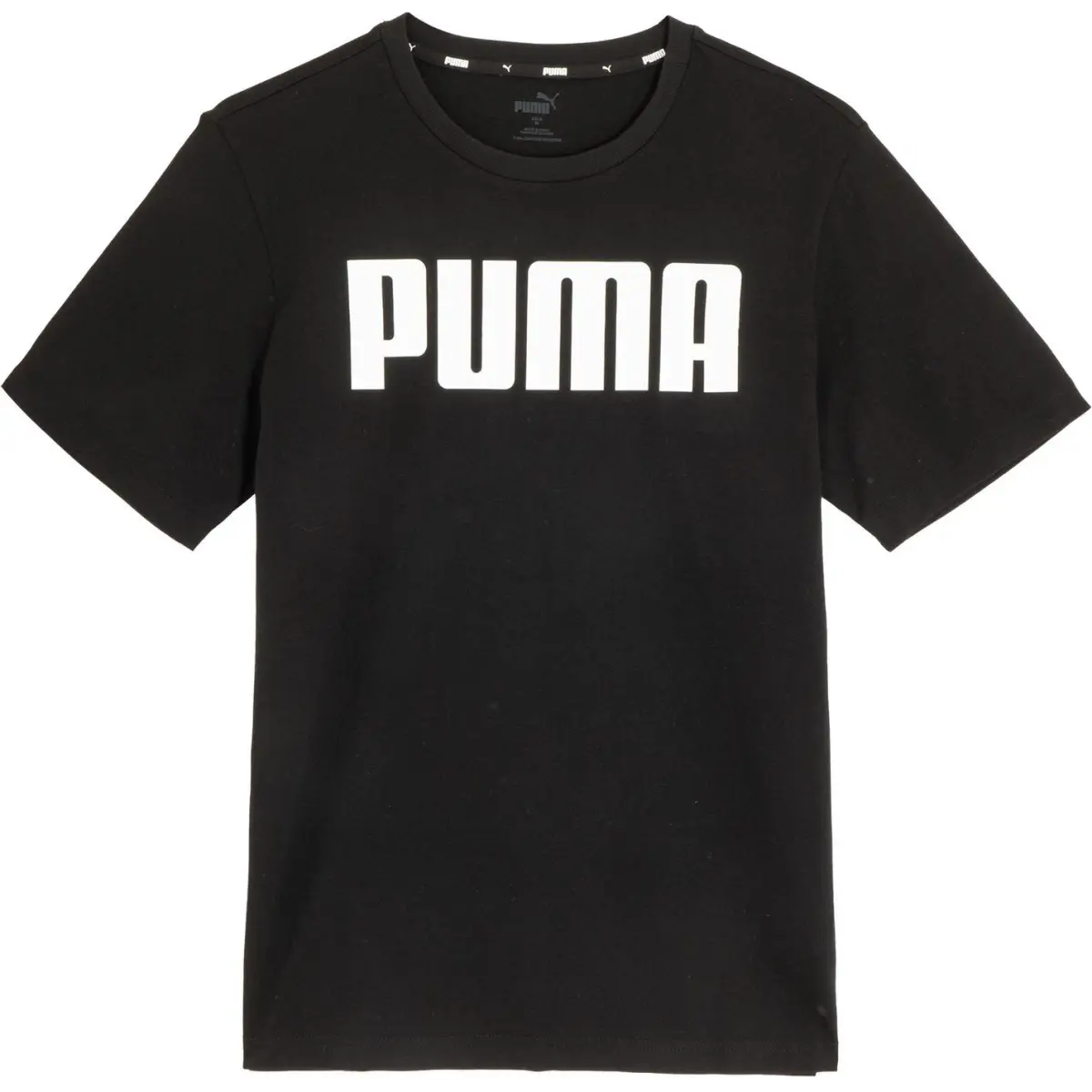 PUMA ESS T-Shirts Men's Black Crew Neck Moderate Straight Fit