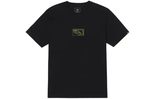 Vans T Shirts Men's Black Crew Neck Moderate Straight Fit