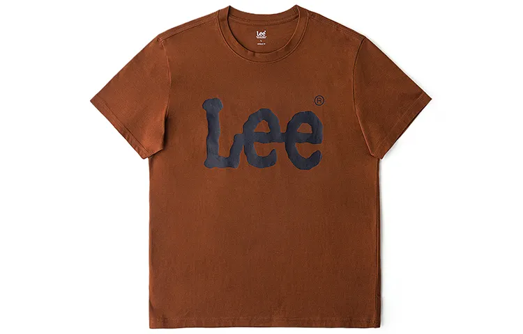 Lee T Shirts Men's Brown Crew Neck Moderate Straight Fit