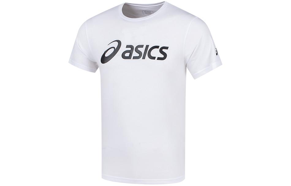 ASICS T Shirts Men's White Crew Neck Moderate Other