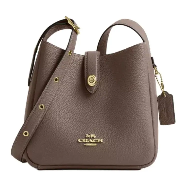 COACH Hadley Leather Shoulder Bag, Crossbody Bag Small Women's Umber