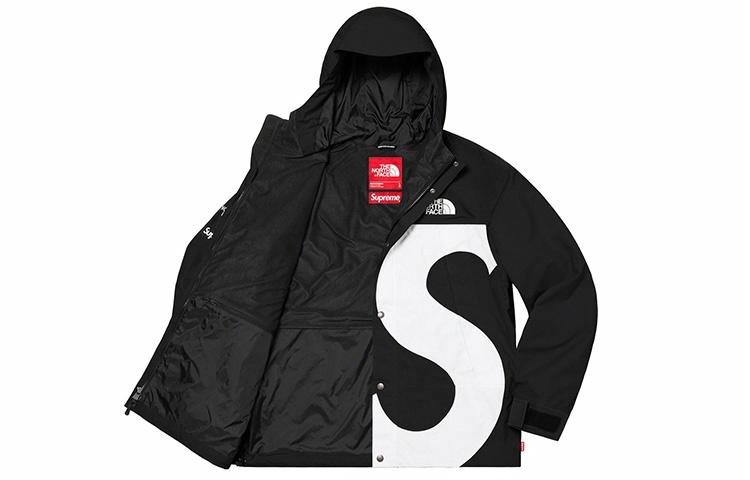 Унисекс куртка Supreme x the north face s logo mountain jacket (черно-белая) — фото 3