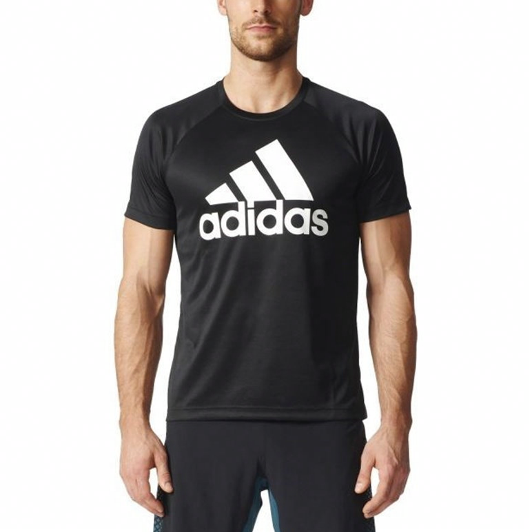 Мужская футболка adidas D2M Tee (черная) — фото 3