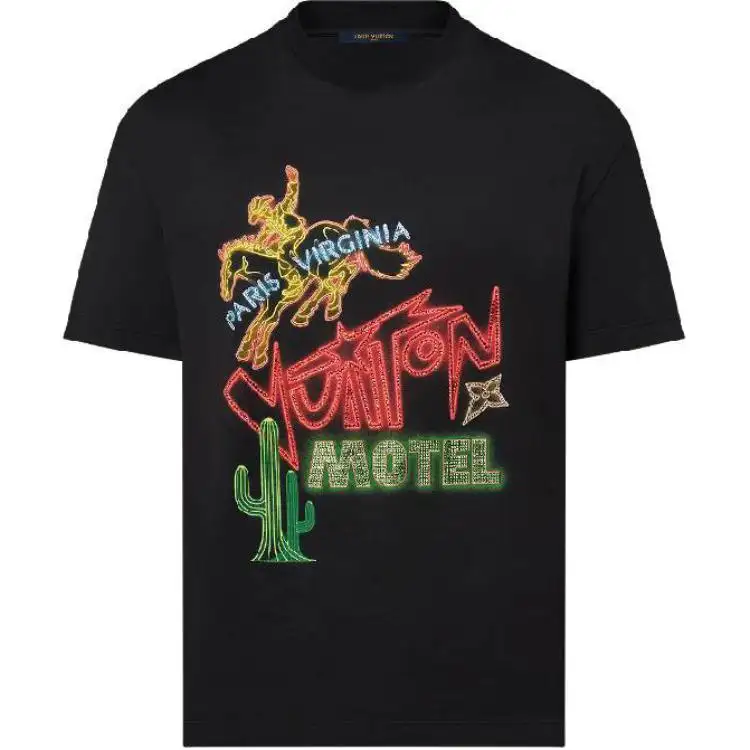 LOUIS VUITTON Graphic Embellished Cotton T Shirt