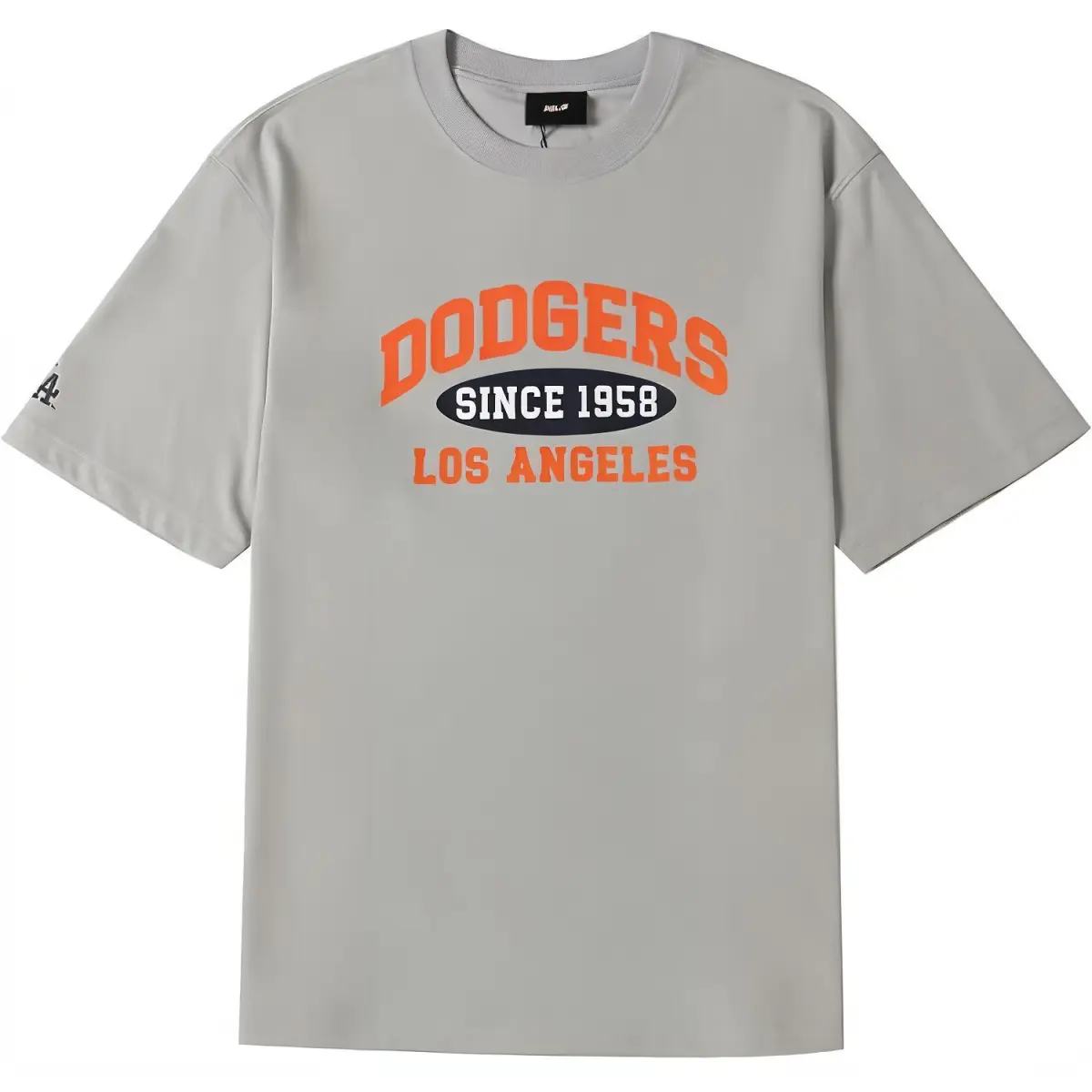 MLB Los Angeles Dodgers T-Shirts Unisex Gray Crew Neck Moderate Straight Fit