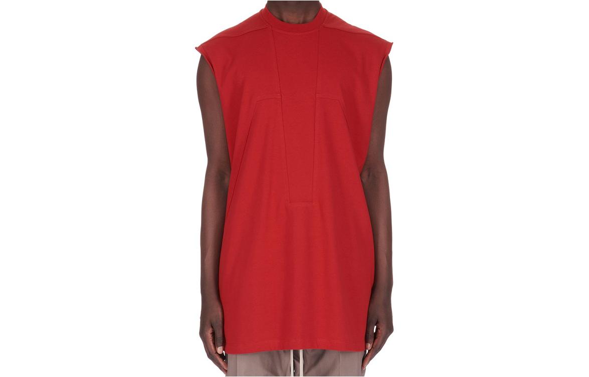 RICK OWENS Splintered Tarp Sleeveless Tank Top
