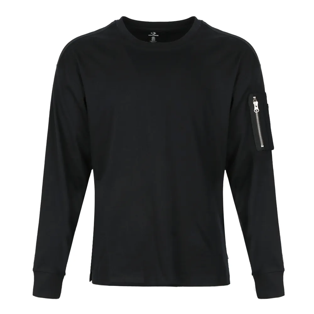Converse T-Shirts Men's Black Crew Neck Moderate