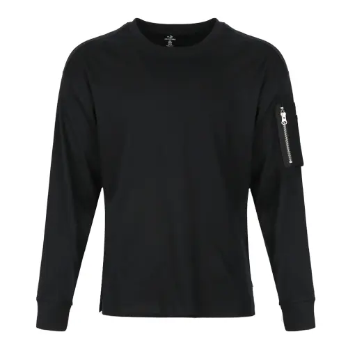 Converse T Shirts Men's Black Crew Neck Moderate