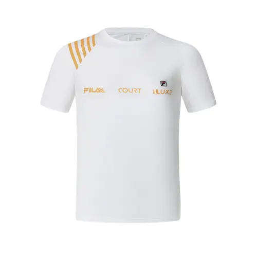 FILA T Shirts Men's White Crew Neck Moderate Straight Fit