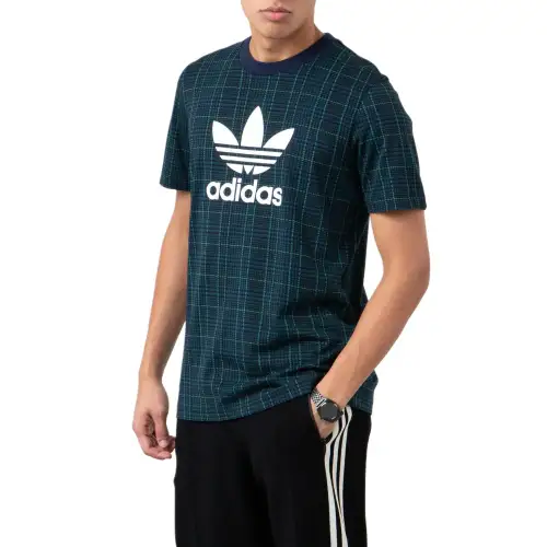 Adidas Originals TARTAN T Shirt Men's Marine Blue