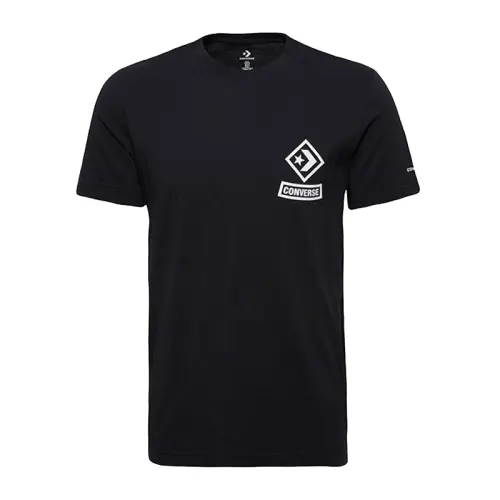 Converse T Shirts Men's Black Crew Neck Moderate