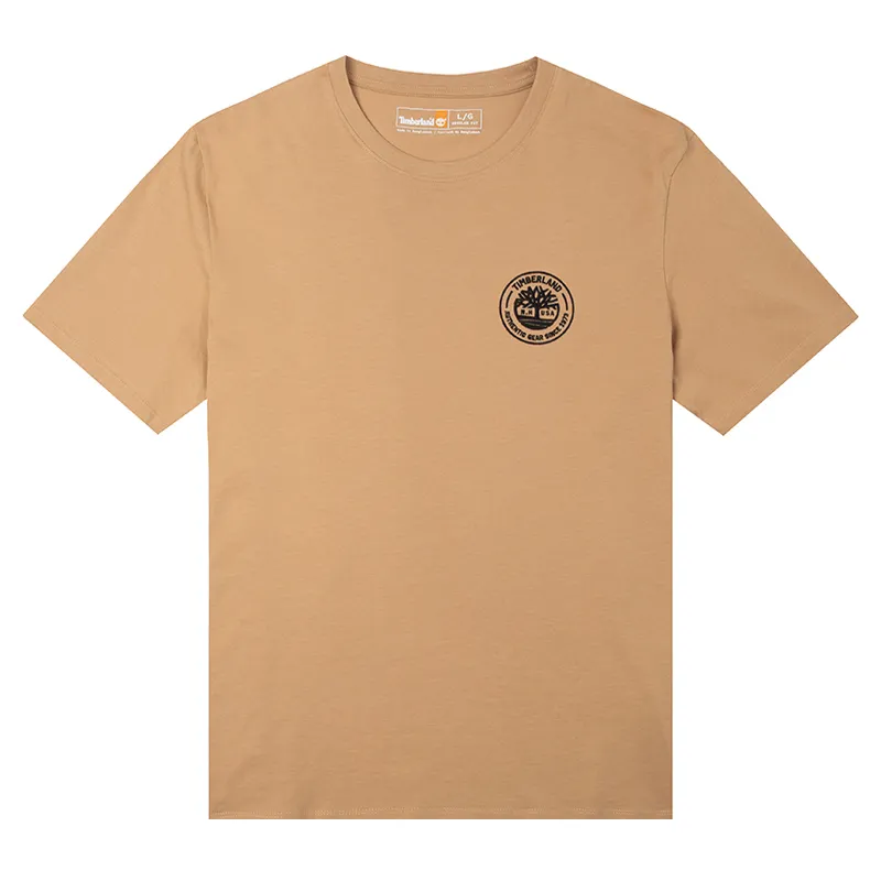 Timberland T-Shirts Men's Khaki Crew Neck Moderate