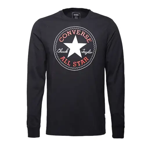 Converse T Shirts Men's Black Crew Neck Moderate