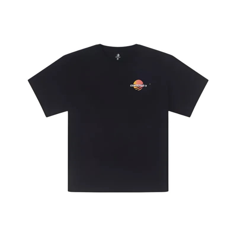 Converse Summer Fun Collection T-Shirts Men's Black Crew Neck Moderate