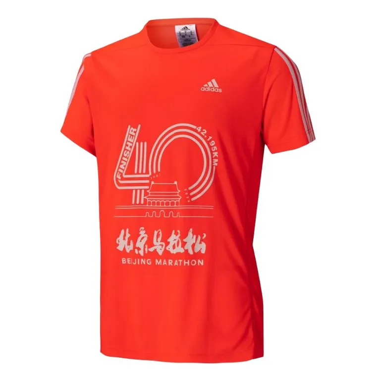 Adidas Outlets T Shirt Men's Fluorescent Red