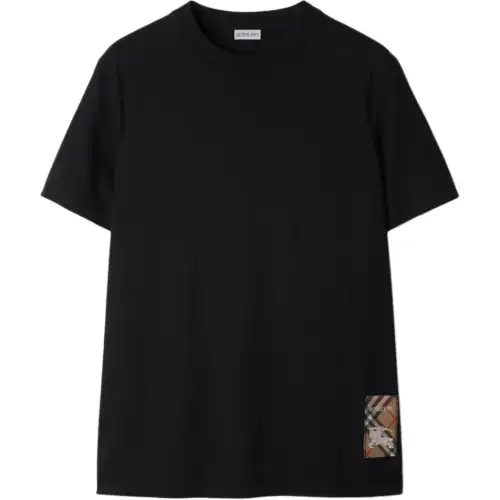 Burberry Check-logo patch cotton T-shirt