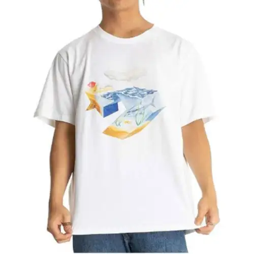 Converse T Shirts Men's White Crew Neck Moderate Straight Fit