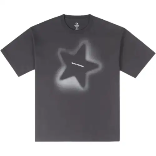 Converse T Shirts Men's Gray Crew Neck Moderate Straight Fit