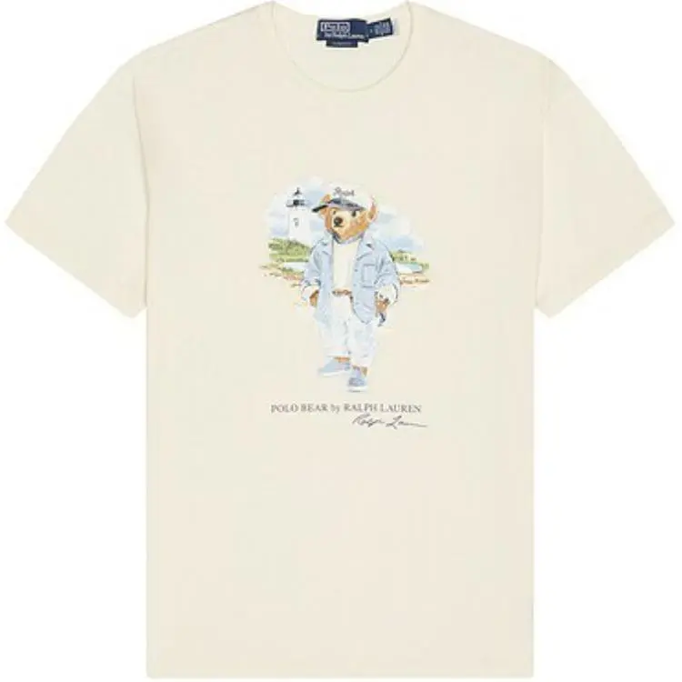 Polo Ralph Lauren T Shirt Custom Slim Fit Men's Beige