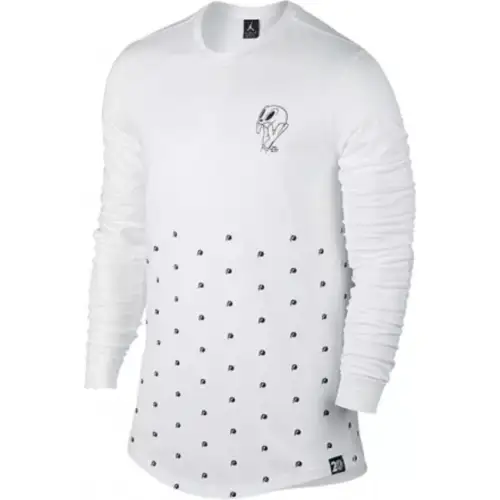 Jordan T Shirts Men's White Crew Neck Moderate Straight Fit