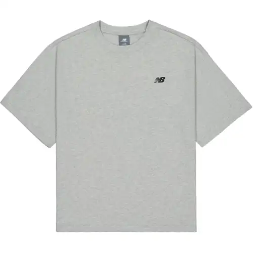 New Balance T Shirts Men's Gray Crew Neck Moderate Straight Fit