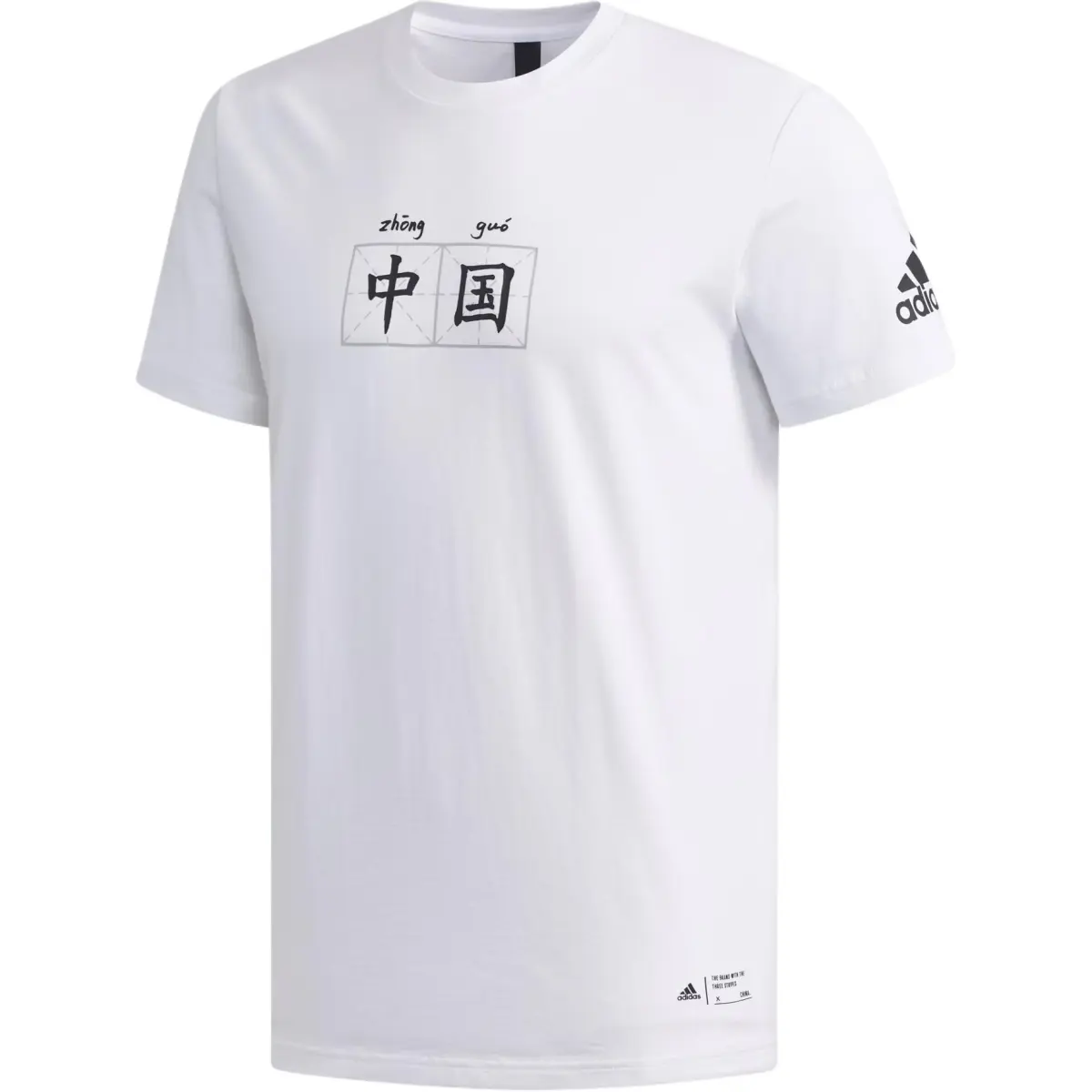 Adidas T-Shirts Men's White Crew Neck Moderate Straight Fit