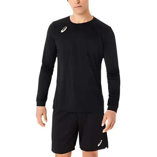 ASICS T Shirts Unisex Black Crew Neck Moderate