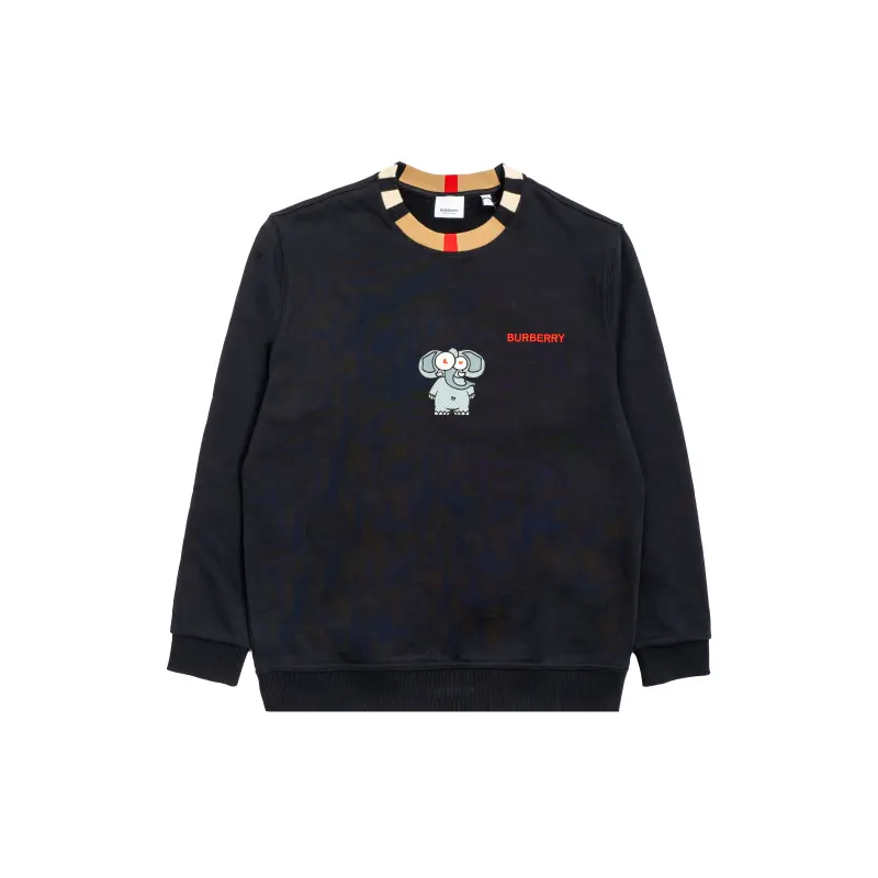 Burberry T Shirts Unisex Black Crew Neck Moderate