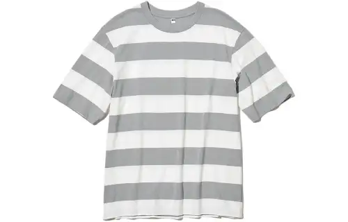 UNIQLO T Shirts Unisex Gray Crew Neck Moderate Straight Fit