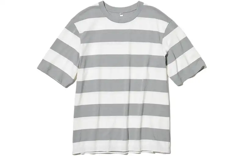 UNIQLO T Shirts Unisex Gray Crew Neck Moderate Straight Fit