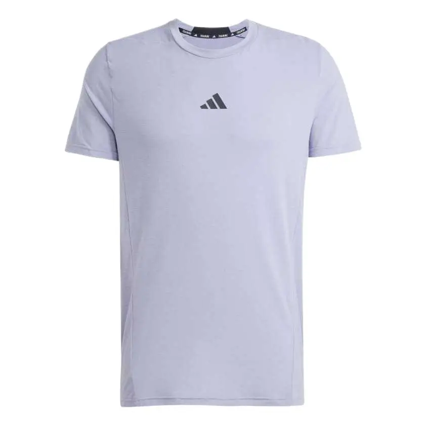 Adidas Designed For Training Workout Tee T Shirt Men's Silver Violet