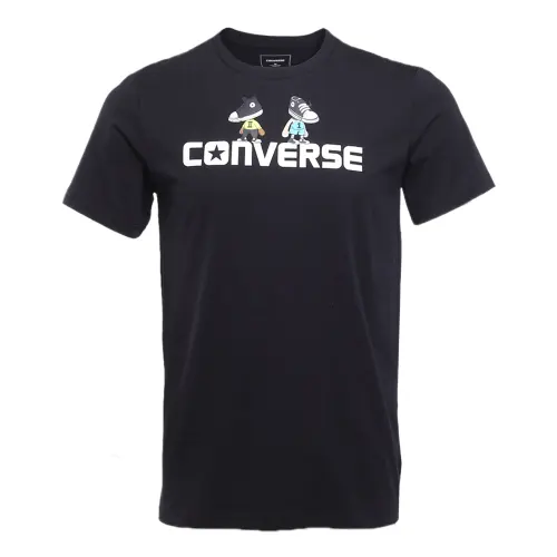 Converse T Shirts Men's Black Crew Neck Moderate