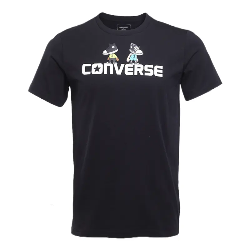 Converse T Shirts Men's Black Crew Neck Moderate