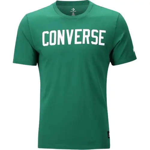 Converse T Shirts Men's Green Crew Neck Moderate