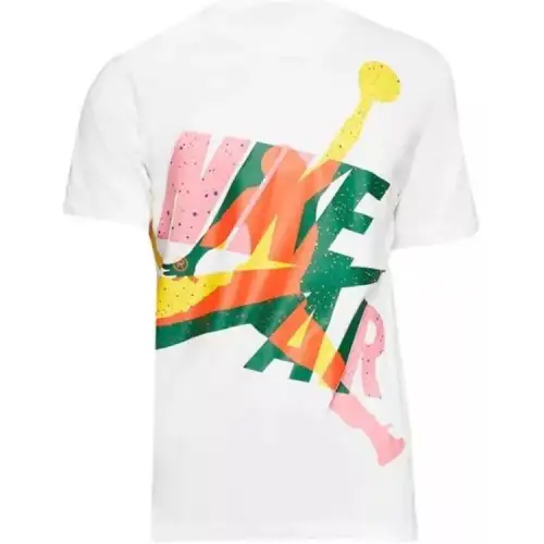 Jordan Apparel T Shirts Men's White Crew Neck Moderate Straight Fit
