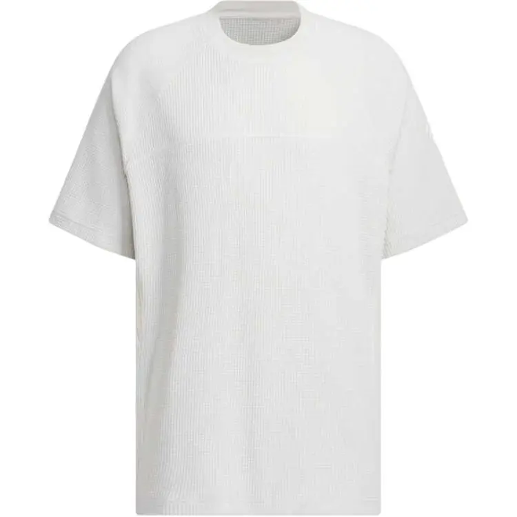 Adidas T-Shirts Men's White Crew Neck Moderate Straight Fit