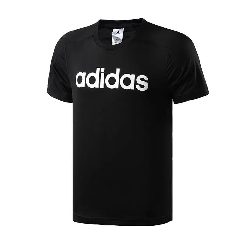 Adidas T-Shirts Men's Black Crew Neck Moderate Straight Fit