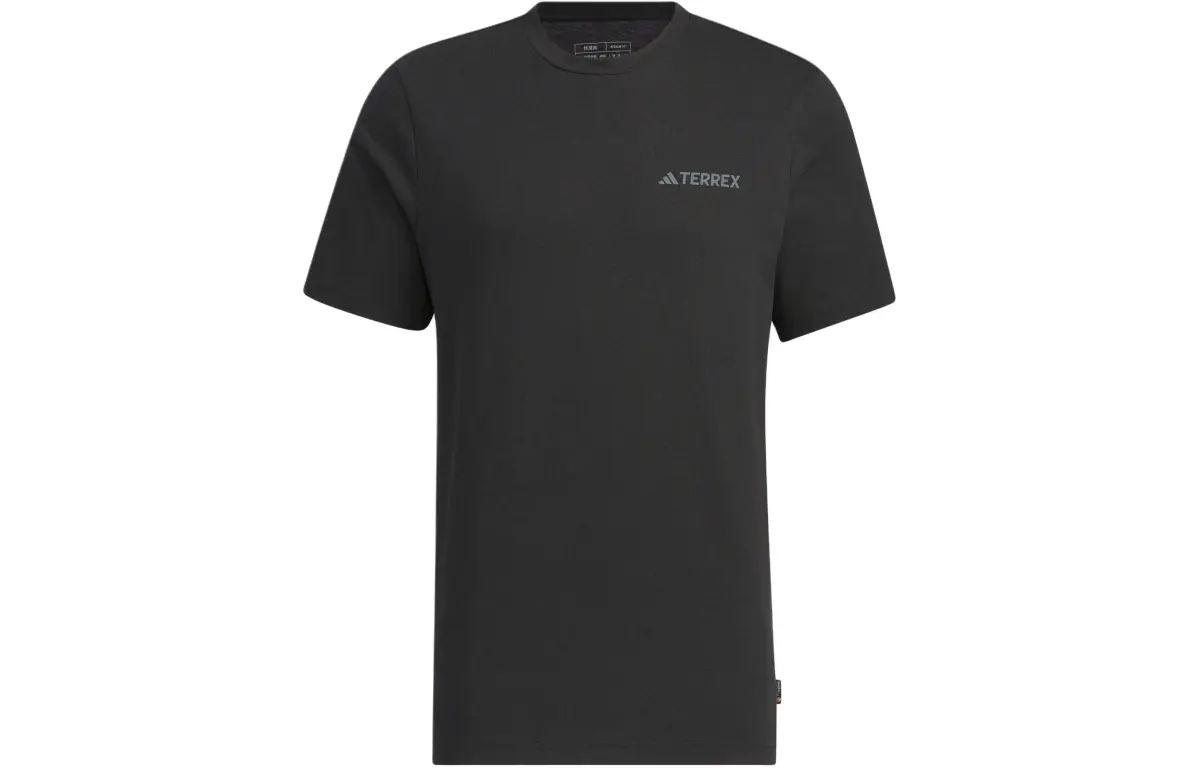Adidas T-Shirts Men's Black Crew Neck Moderate Straight Fit