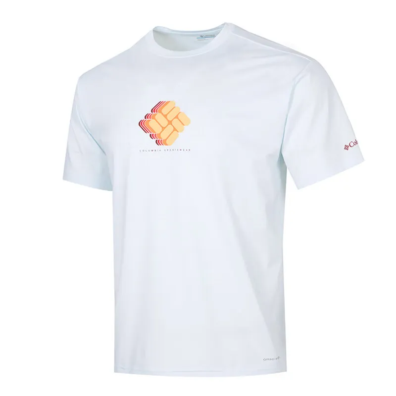 Columbia T-Shirts Men's White Crew Neck Moderate Straight Fit