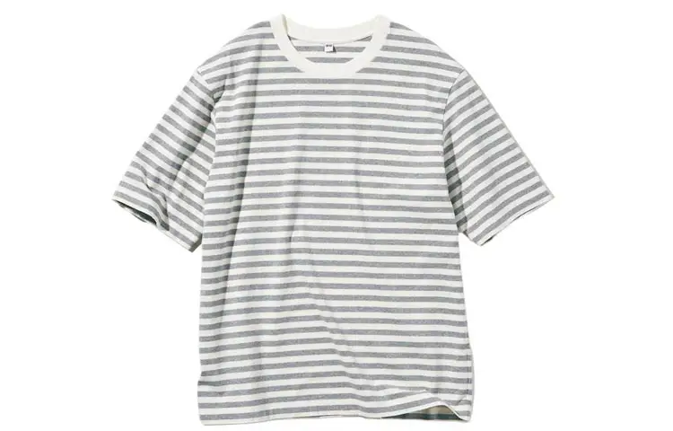 UNIQLO T Shirts Unisex Gray Crew Neck Moderate Straight Fit