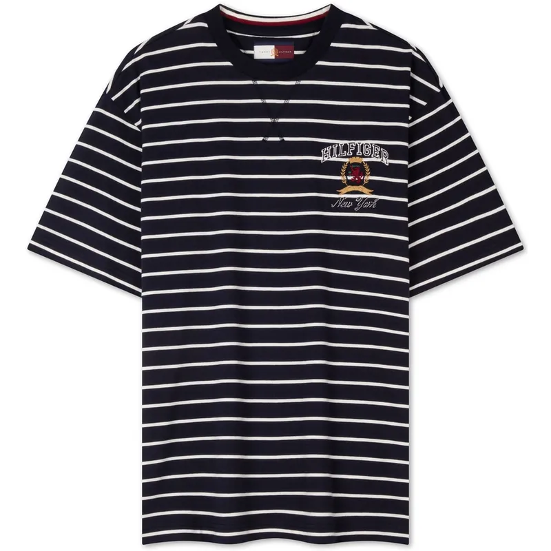Tommy Hilfiger T Shirt Men's Navy Blue Stripes