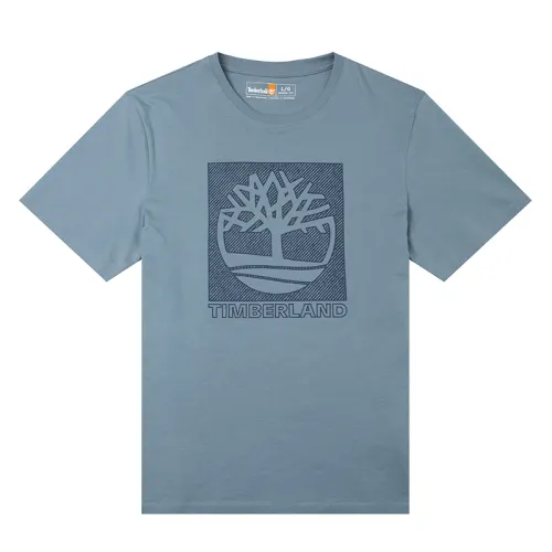 Timberland T Shirts Men's Blue Crew Neck Moderate Straight Fit
