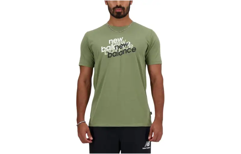 New Balance Regular T Shirt Men's Dark Olive Green
