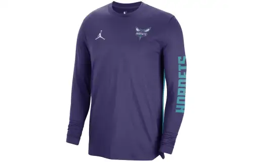 Jordan T Shirt 2023 24 Season, Player Edition, Charlotte Hornets Unisex Purple