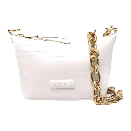 MIU MIU Leather Portable Crossbody Bag, Shoulder Bag Women's White