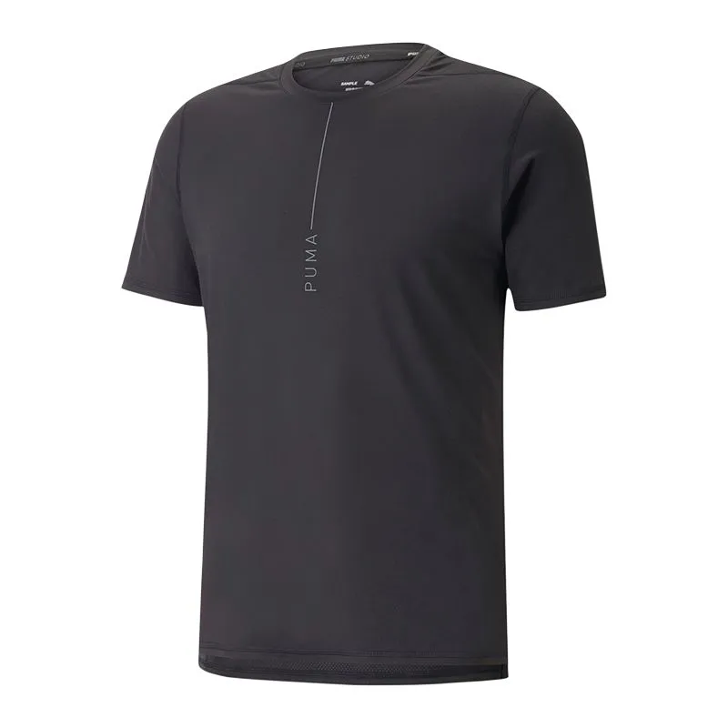 PUMA T-Shirts Men's Black Crew Neck Moderate Straight Fit