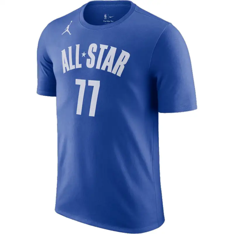 Jordan T Shirts Men's Blue Crew Neck Moderate Straight Fit