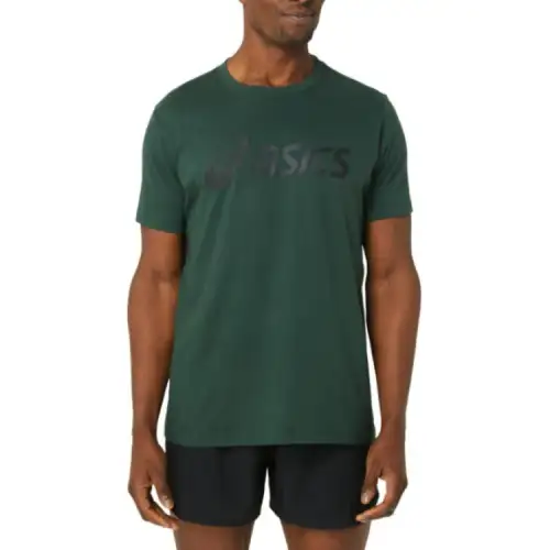 ASICS T Shirts Men's Green Crew Neck