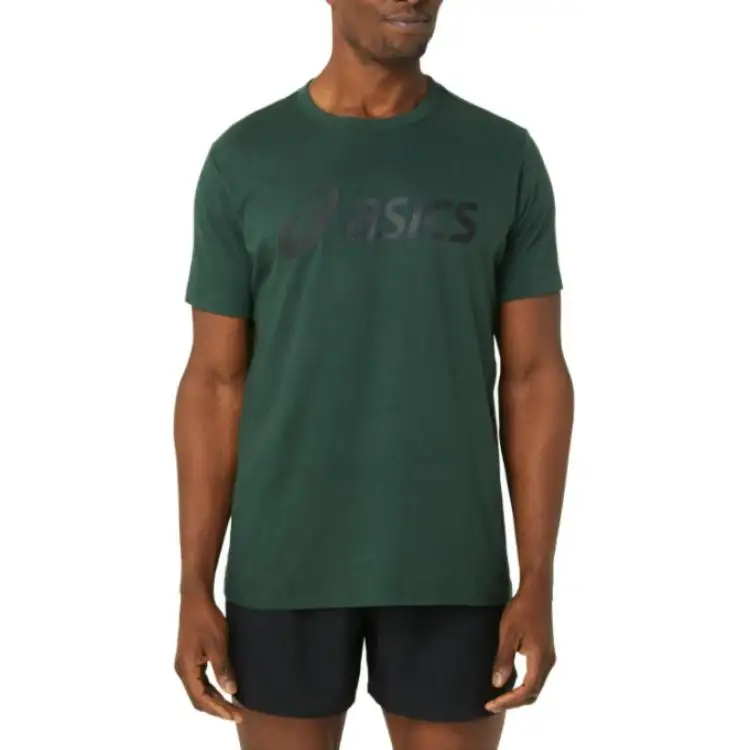 ASICS T Shirts Men's Green Crew Neck